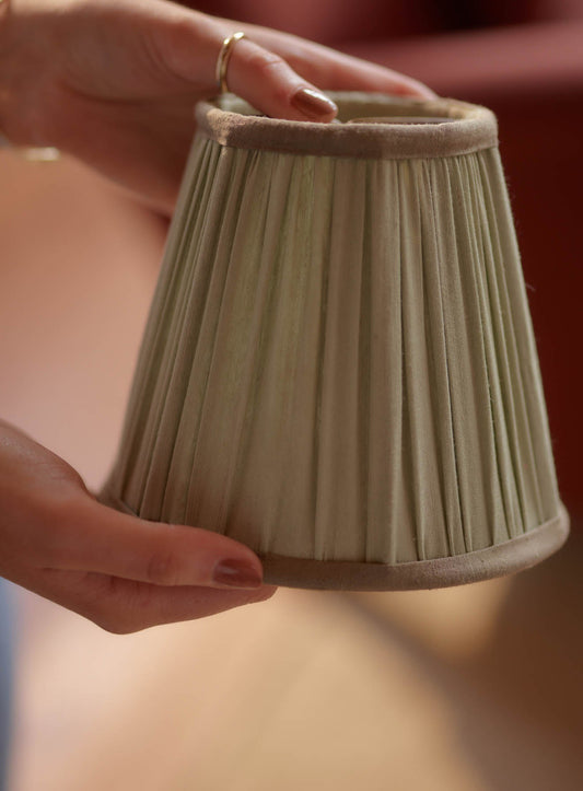 Gathered Silk Lampshade, Small,