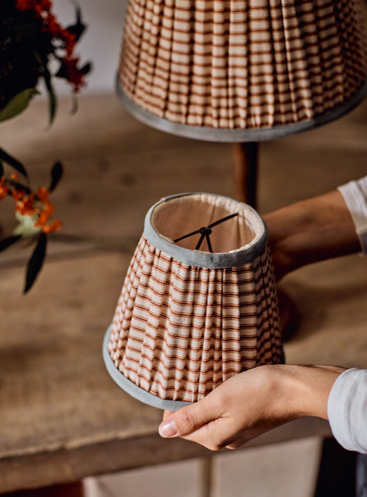 Cotton Lampshade, Small, Red Stripe