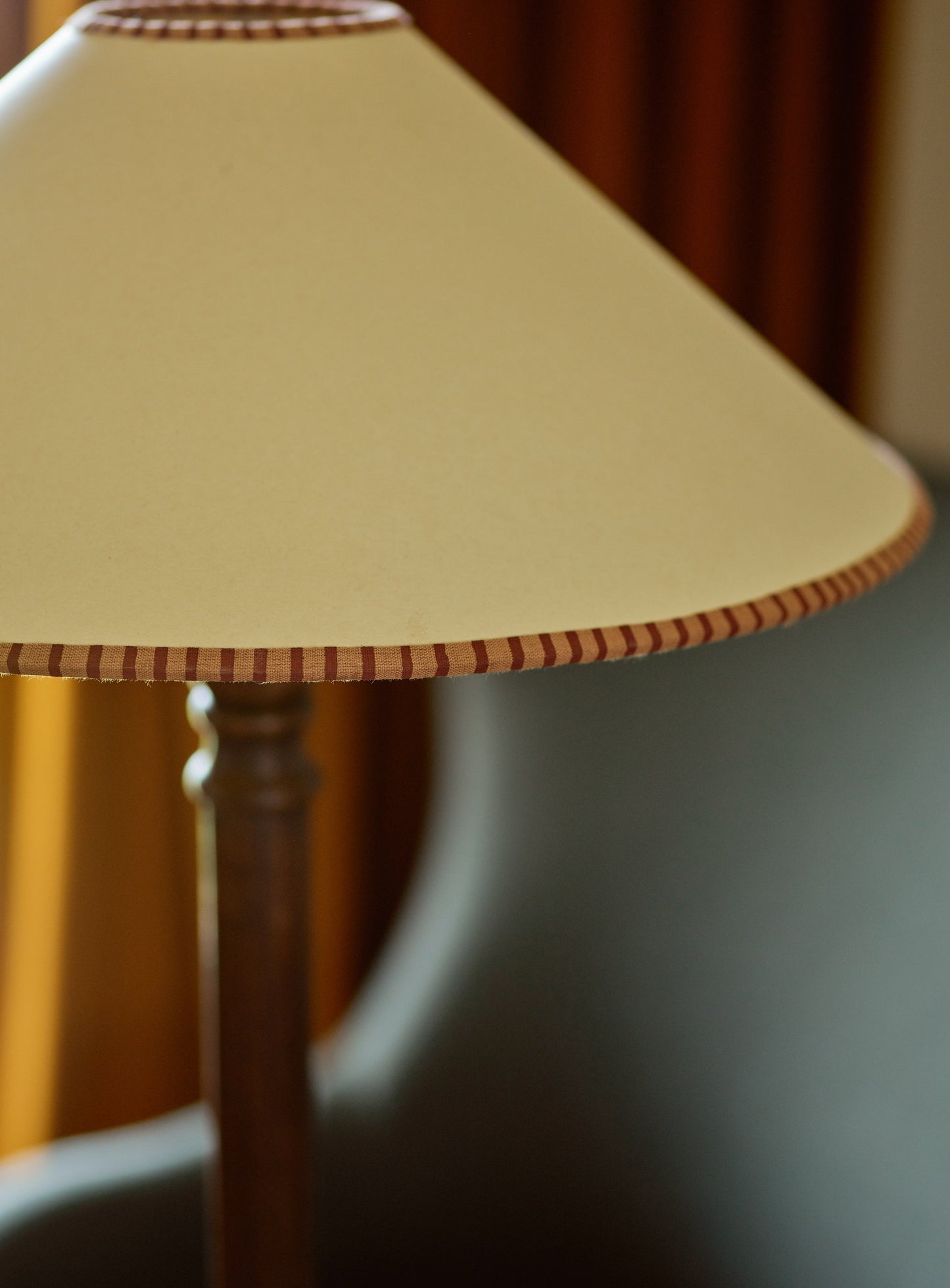 Card Lampshade, Large, Pink Stripe Trim