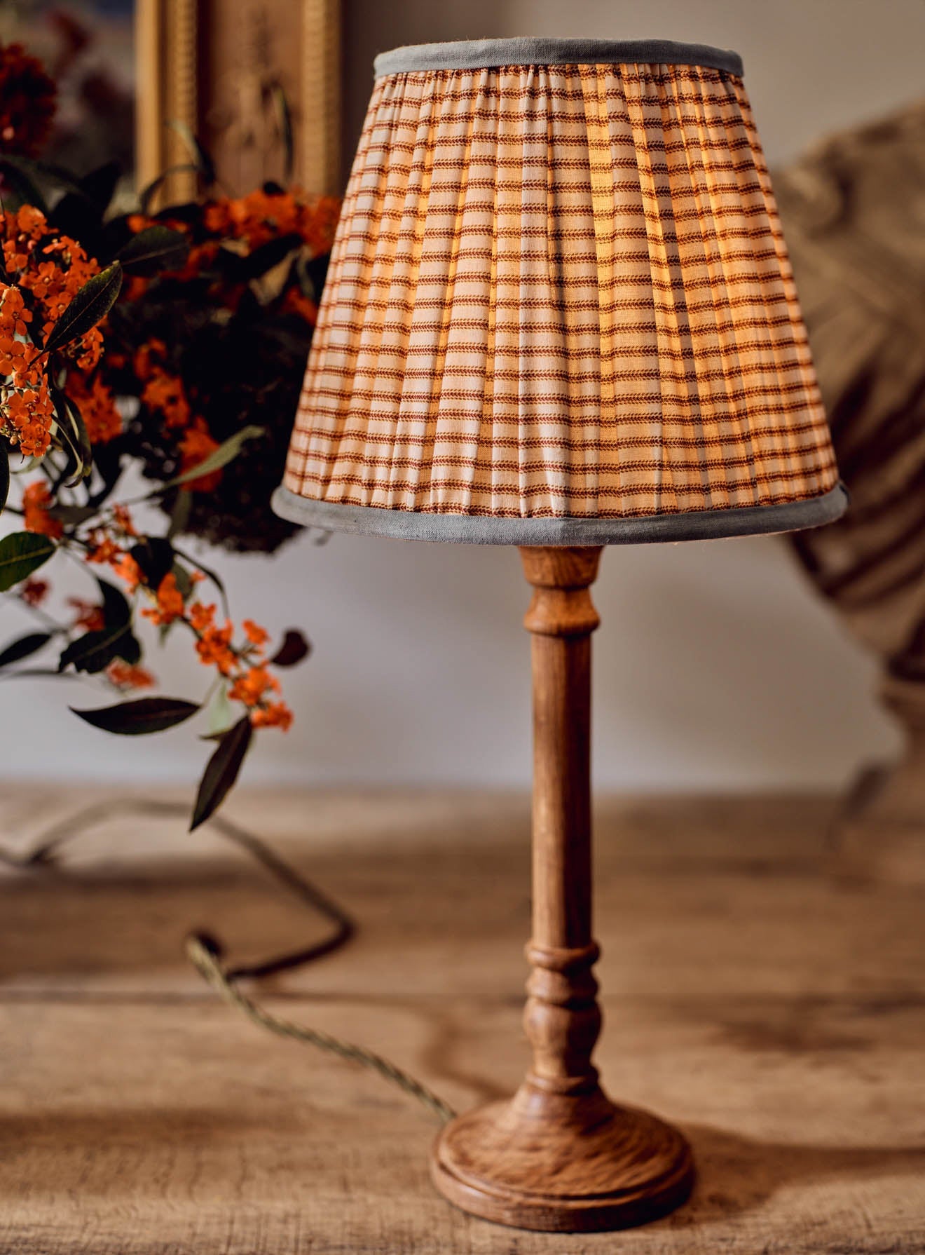 Cotton Lampshade, Large, Red Stripe