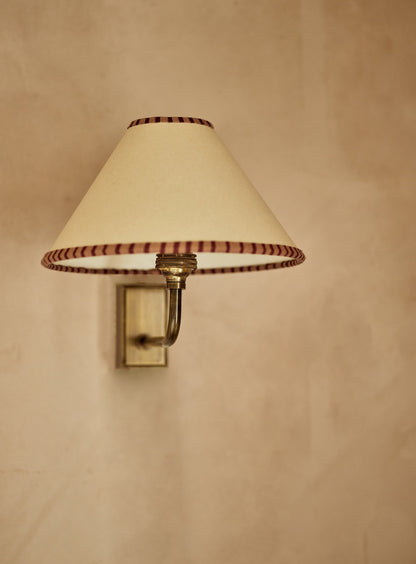 Card Lampshade, Small, Pink Stripe Trim
