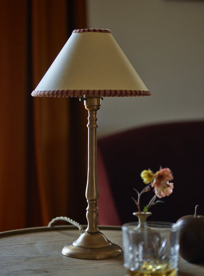 Card Lampshade, Small, Pink Stripe Trim