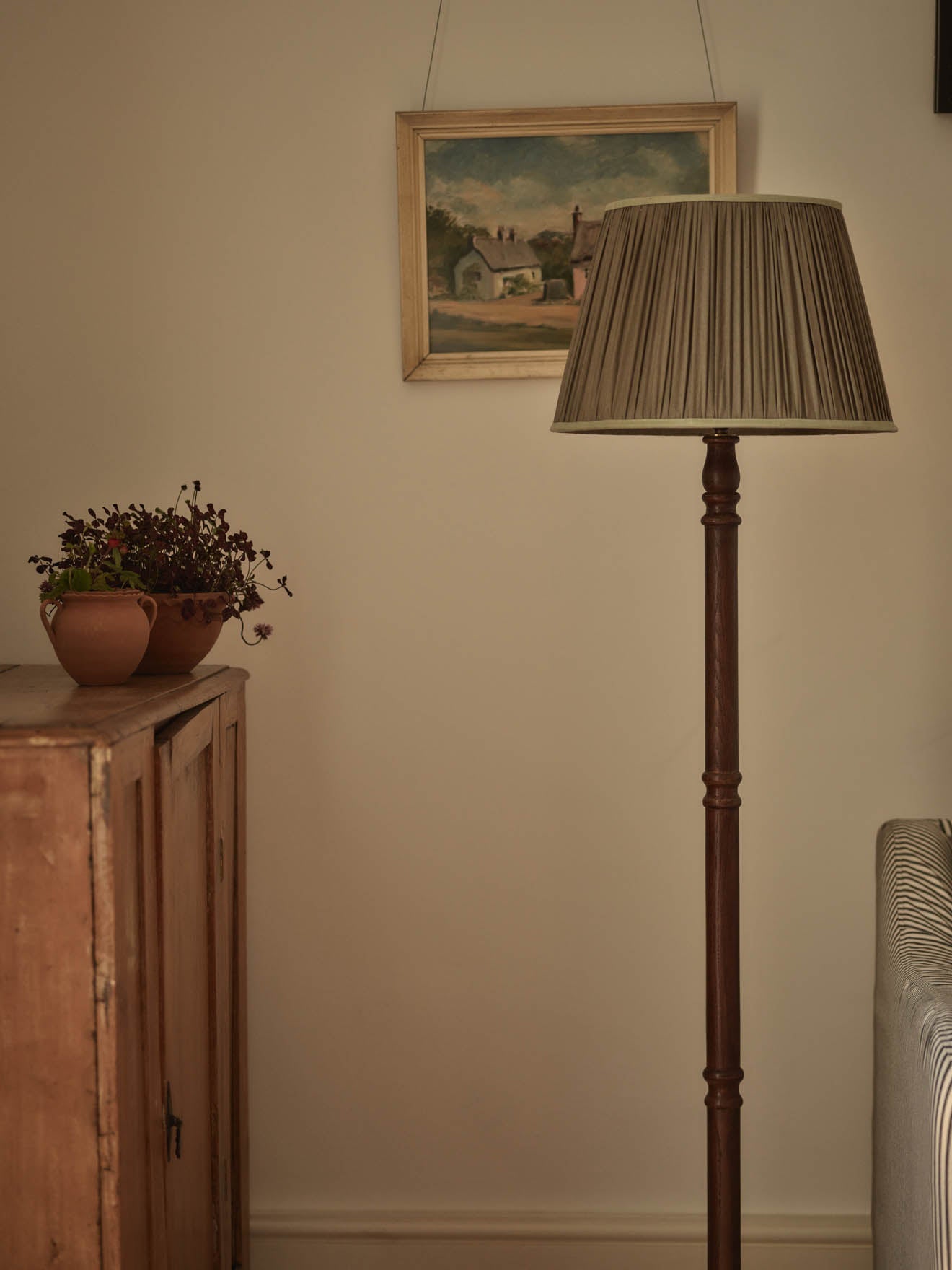 Gathered Silk Lampshade, Large,