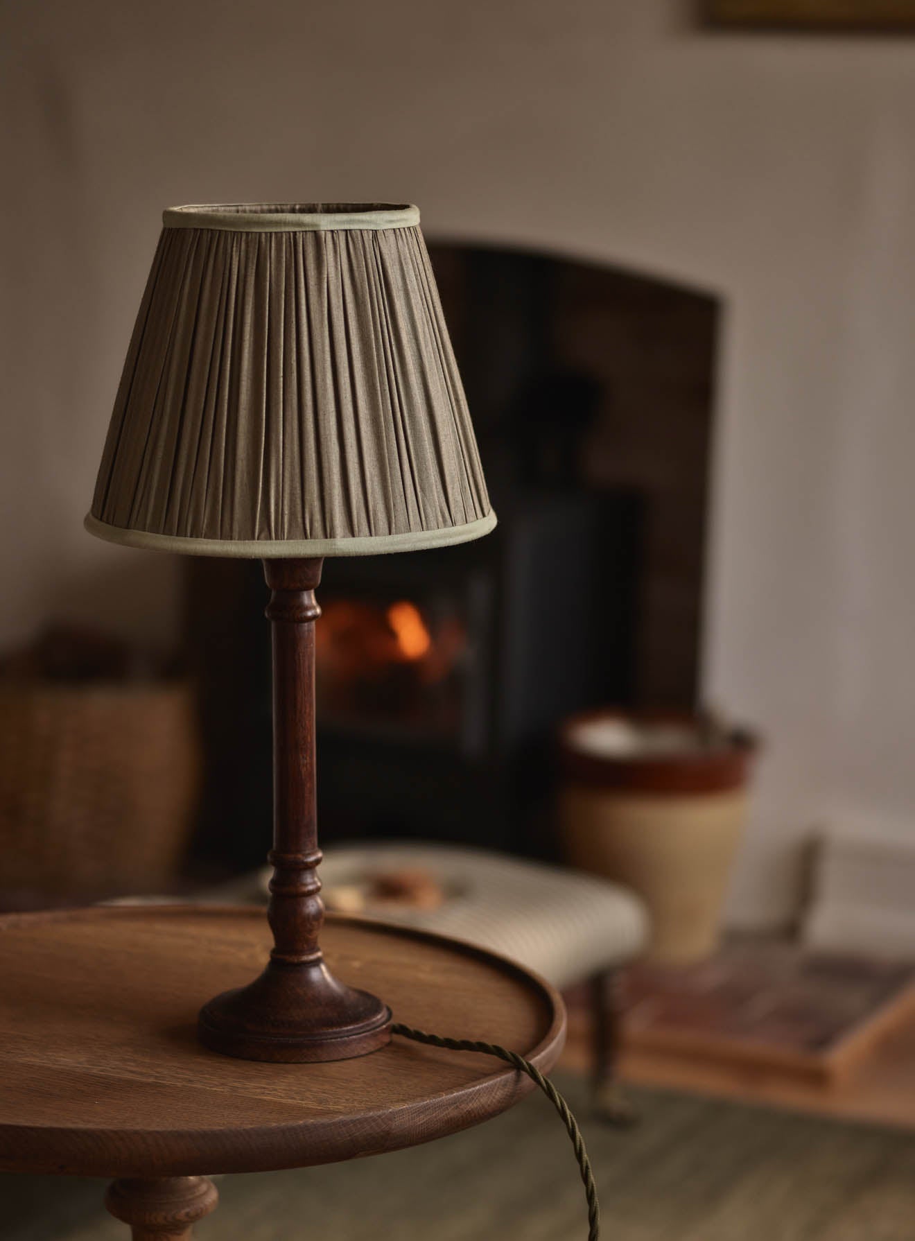 Gathered Silk Lampshade, Medium,