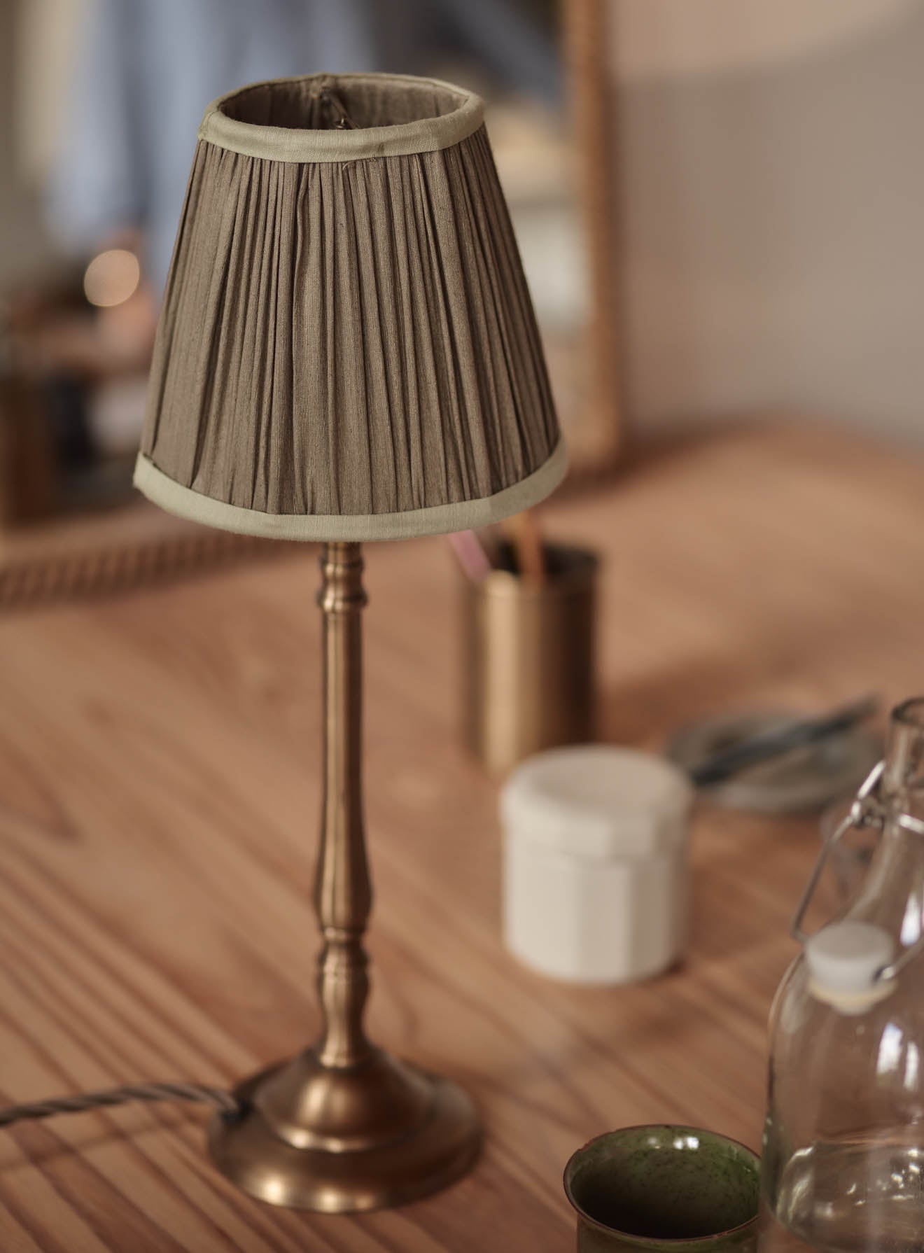 Gathered Silk Lampshade, Small,