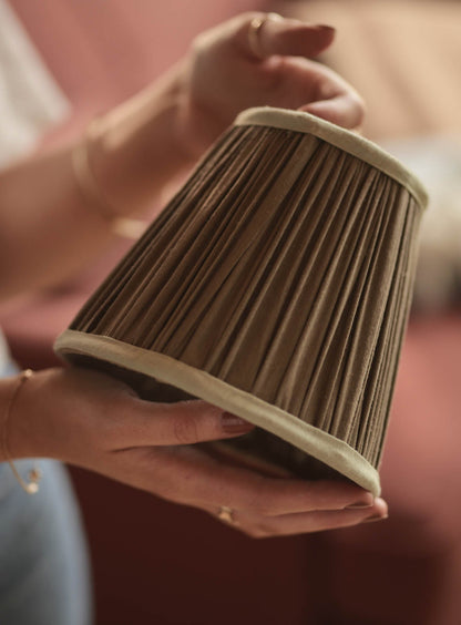 Gathered Silk Lampshade, Small,