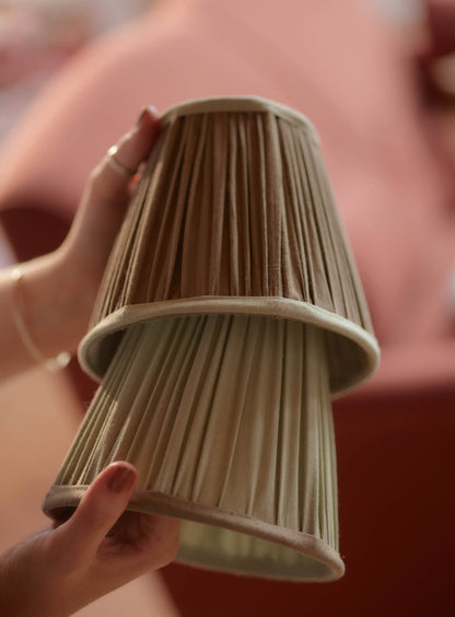 Gathered Silk Lampshade, Small,