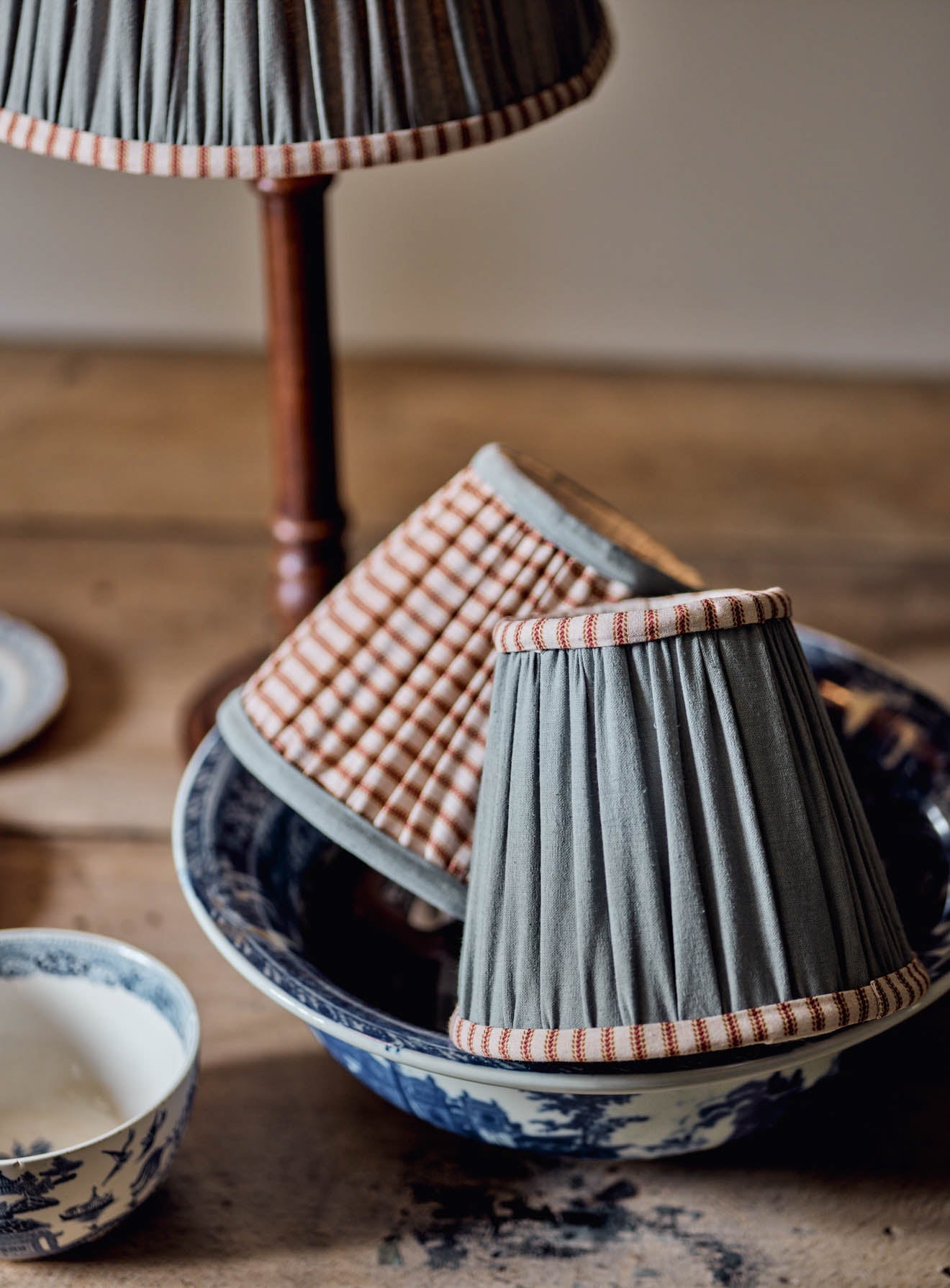 Cotton Lampshade, Small, Soft Blue