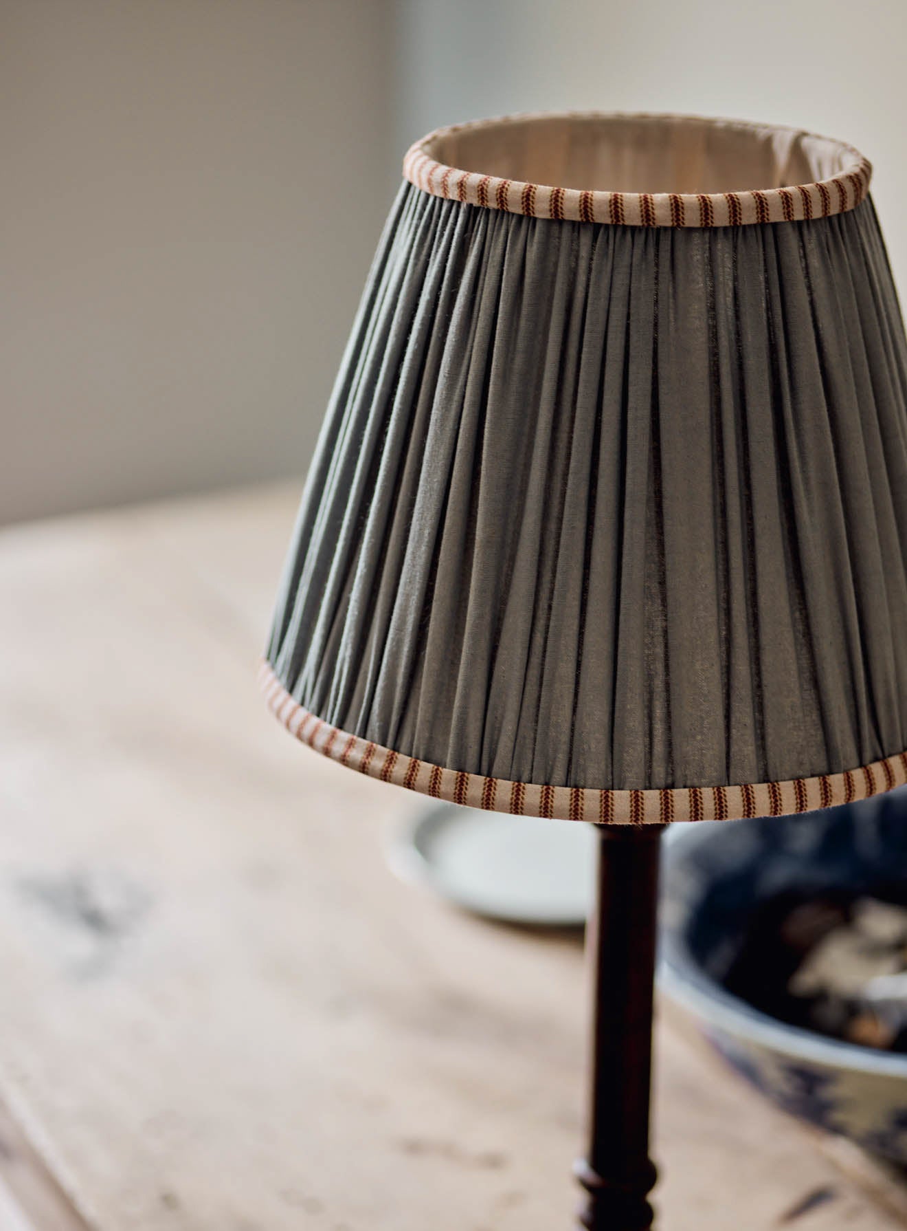 Cotton Lampshade, Large, Soft Blue