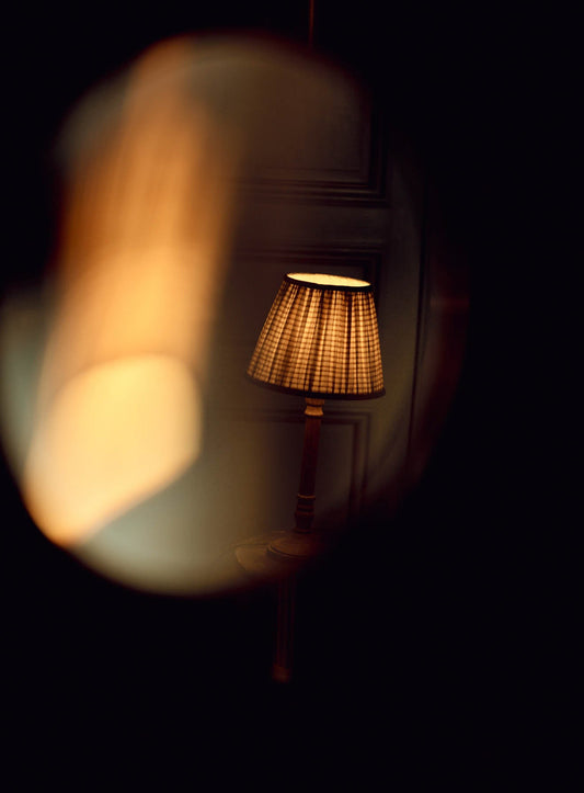 Cotton Lampshade, Large, Red Stripe