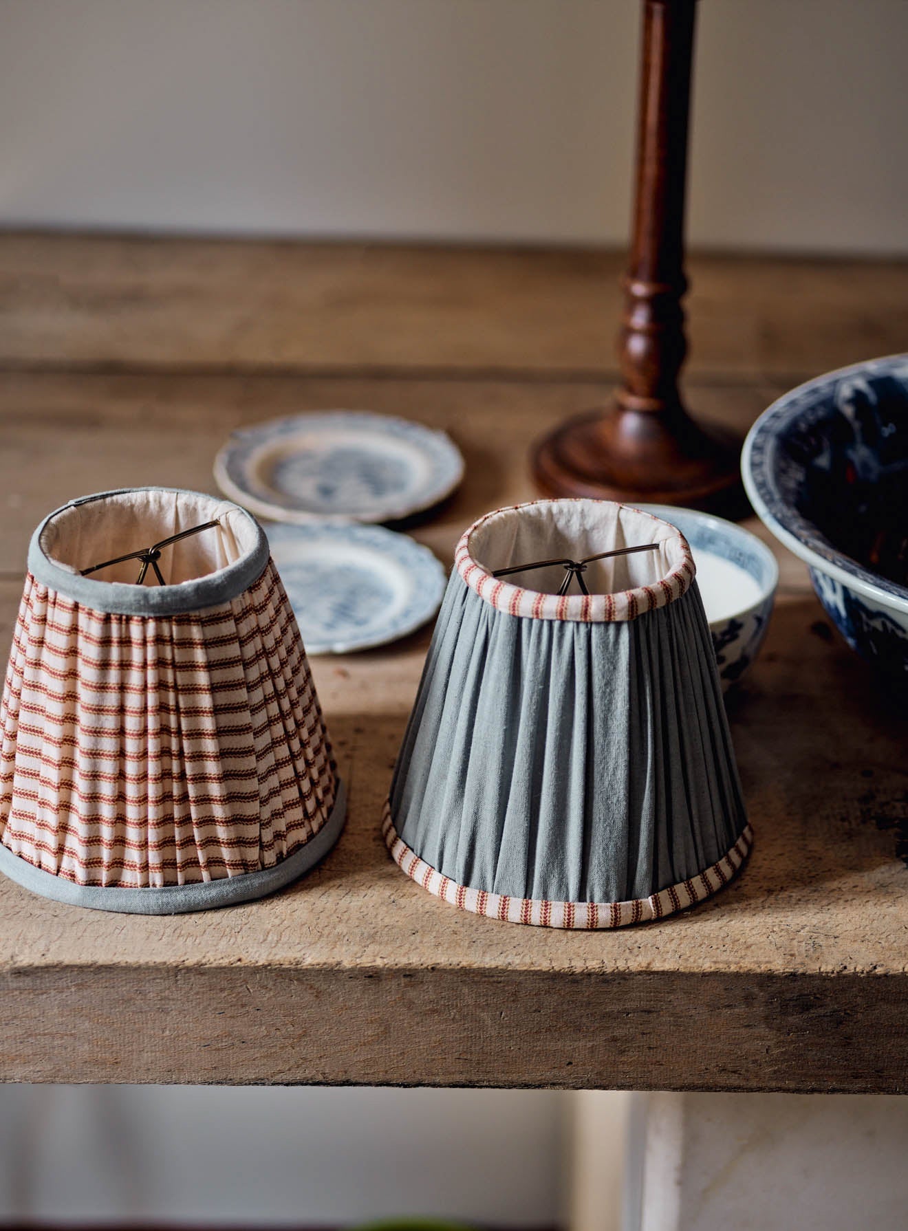 Cotton Lampshade, Small, Soft Blue