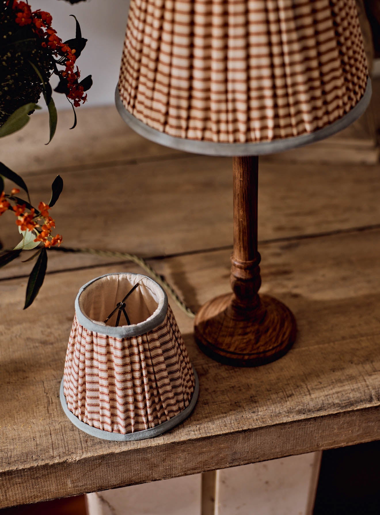 Cotton Lampshade, Small, Red Stripe